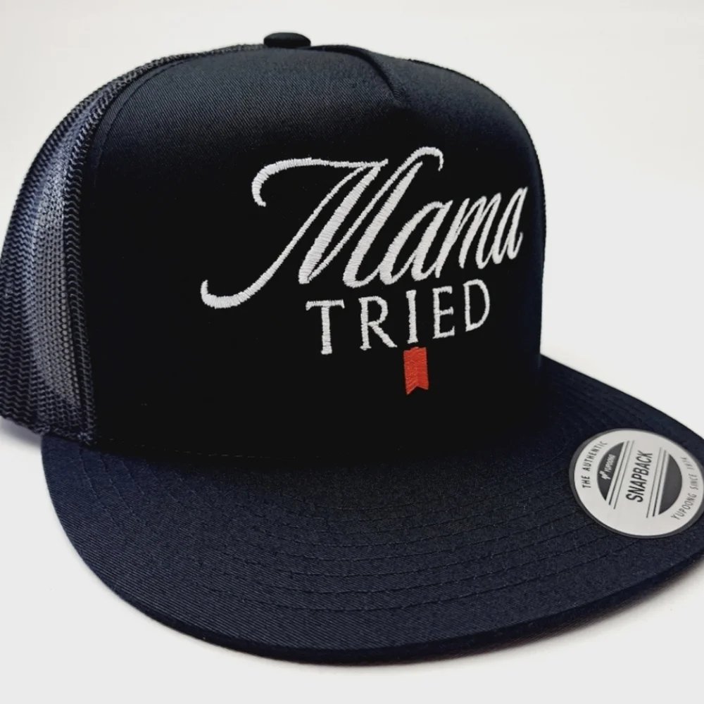 Mama Tried USA Embroidery Retro Vintage Style Trucker Cap Hat Funny Gift Gag Cap - Picture 7 of 15